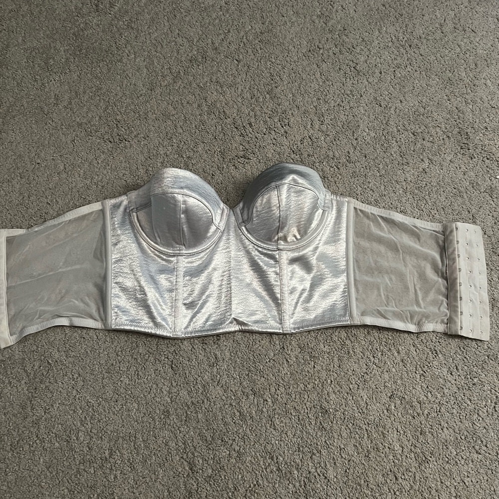 Silky White half Bustier
